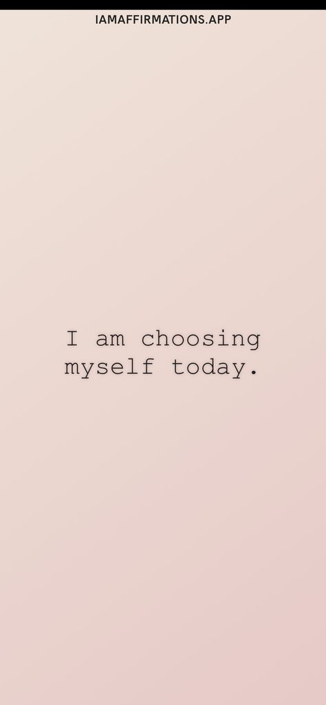 I am choosing myself today. From the I am app: https://iamaffirmations.app/download Myself Aesthetic Pics, Today I Choose Me, I Am Her Aesthetic, Choose Myself Quotes, I Choose Myself Quotes, Choose Myself, I Am Obsessed With Myself, Obsessed With Myself Quotes, Me Myself And I Aesthetic