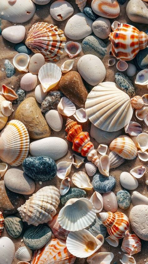 Beach walpaper background seashell invertebrate seafood. | free image by rawpixel.com / Sasi Sea Shell Wallpaper Aesthetic, Beach Aesthetic Shells, Sea Shells Aesthetic, Seafood Background, Shells Background, Shells On Beach, Seashells Aesthetic, Iphone Wallpaper Beach, Seashell Wallpaper