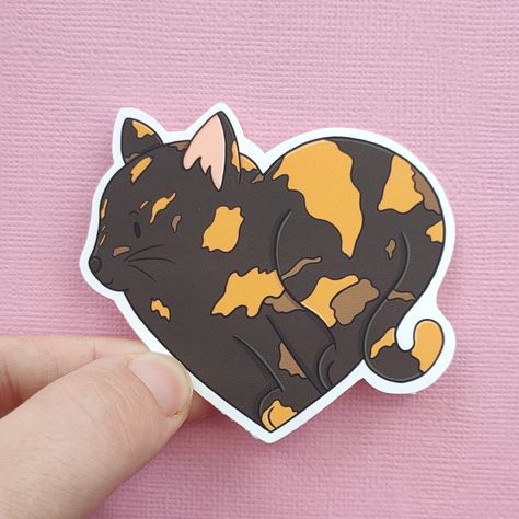 Animal Charity, Shelter Ideas, Calico Cats, Cute Pink Background, Colourful Art, Stickers Cute, Die Cut Sticker, Tuxedo Cat, Calico Cat