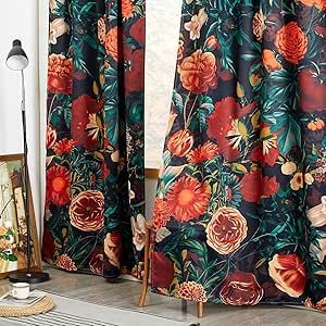 Boho Vintage Bedroom, Curtains For Sliding Glass Door, Eclectic Curtains, Farmhouse Room Decor, Farmhouse Living Room Curtains, Room Decor Floral, Curtains Farmhouse, Blackout Curtains Bedroom, Living Room Curtain