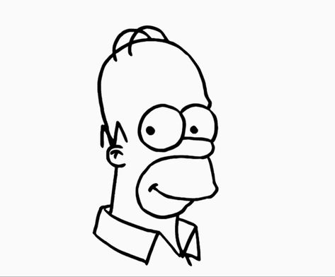 Simson Drawings Easy, Simple Cartoon Characters To Draw, Homer Tattoos, Simpsons Drawing Sketch, The Simpsons Drawings, Simpsons Sketch, Homer Simpson Drawing, Simpson Drawing, Simple Cartoon Characters