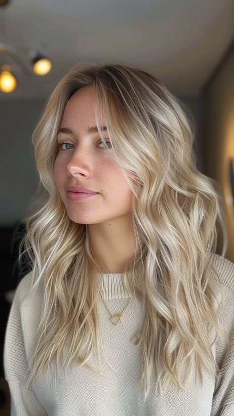 30 Balayage Hair Color Trends for Effortless Chic Chest Length Blonde Hair, Highlights On Virgin Hair, Medium Blonde Balayage, Blonde Balayage With Money Piece, Blonde Money Piece, Warm Blonde Highlights, Balayage Hair Color Ideas, Perfect Blonde Hair, Bright Blonde Hair