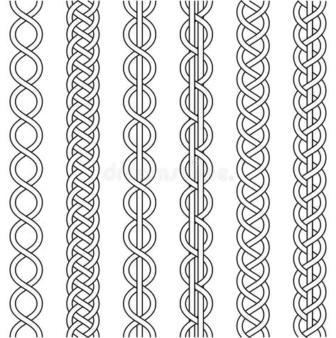 Rope Cable Weaving, Knot Twisted Braid, Macrame Crochet Weaving, Braid Knot, Vector Knitted Braided Stock Vector - Illustration of bind, line: 118941012 Braid Macrame, Rope Tattoo, Celtic Braid, How To Draw Braids, Band Tattoo Designs, Celtic Weave, Armband Tattoo Design, Macrame Crochet, Celtic Knot Designs