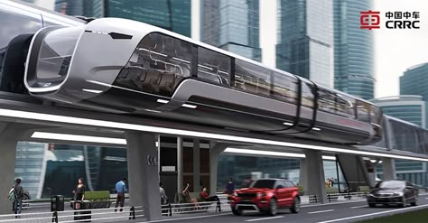 V-Rail – Futuristic Green Railway System Concept for CRCC - Tuvie Train Design Concept, Concept Train, Lagos Traffic, Futuristic Laboratory, Futuristic Transport, Train Concept, Light Rail Vehicle, Urban Spaces Design, City Skylines Game