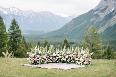 Banff Elopement, Blush Peony, Wedding Ceremony Arch, Lake Lure, Flower Arch, Ceremony Design, Calgary Wedding, Wedding Arches, Rocky Mountain Wedding