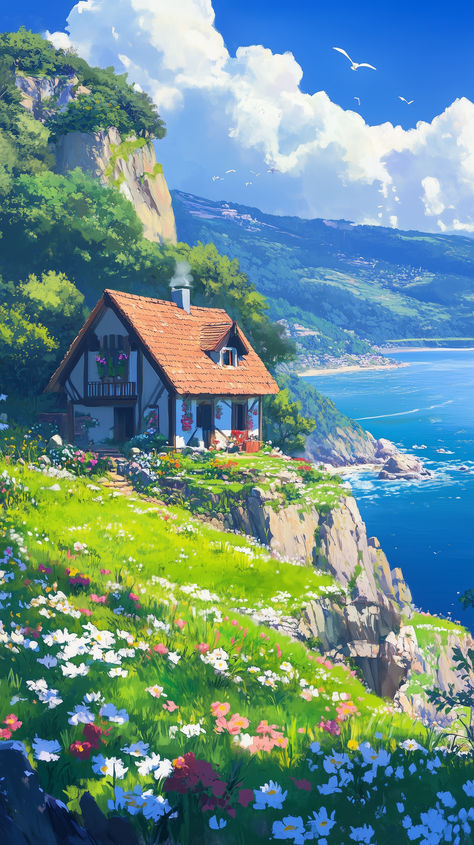 #Aesthetic #Wallpaper #iPhone #aiwallpaper #aiart #wallpapers #anime #animewallpaper House Wallpaper Aesthetic, Aesthetic Anime Scenery, Pretty Anime Scenery, Anime House Wallpaper, Anime Places Aesthetic, Aesthetic Scenery Drawing, Iphone Background Anime, Illustration Wallpaper Iphone, Anime World Aesthetic