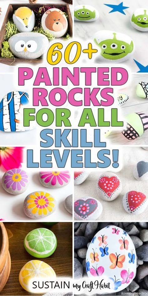 Painted Rock Ideas For Garden, Inspiring Rock Painting, Painting Ideas For Rocks, Painting On Rocks Ideas Acrylics, Painted Rocks Diy Easy, Painted Rock Garden Ideas, Painting Rocks For Garden, Painting Rocks Ideas Easy, Flower Painted Rocks