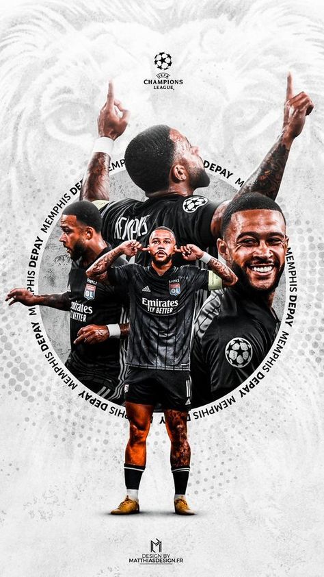 Sport Poster Design Ideas, Depay Memphis, Graphic Design Sports, Mises En Page Design Graphique, Sports Design Ideas, Memphis Depay, Sports Design Inspiration, مانشستر سيتي, Sports Posters