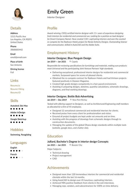 Simple Interior Designer Resume Template Architectural Resume, Interior Designer Resume, Interior Design Portfolio Examples, Folio Template, Interior Design Cv, Resume Template Free Downloadable, Interior Design Resume, Architecture Resume, Canva Resume Template