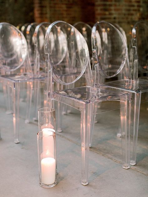 Clear Ceremony Chairs, Glass Chairs Wedding, Acrylic Chairs Wedding Ceremony, Ghost Chair Ceremony, Clear Chairs Wedding, Ghost Chairs Wedding, Ghost Chair Wedding, Menorca Wedding, Foundry Wedding