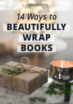 In need of gift wrapping inspiration? Here are 14 clever and beautiful ways to wrap our favorite presents — books! How To Present Books As A Gift, Gifting A Book Ideas, Writing On Gift Wrap, Gift Wrapping Books Creative, Giving Books As Gifts, How To Gift Wrap A Cookbook, How To Wrap Books With Paper, Wrapped Books Decor, Fancy Way To Wrap A Book