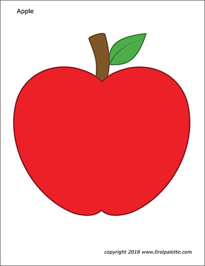 Apples | Free Printable Templates & Coloring Pages | FirstPalette.com Carnival Coloring Pages Free Printable, Apple Template Free Printable, Bluebirds Art, Pictures Of Apples, Picture Of An Apple, Apple Coloring Page, Apple Pictures, Printable Fruits, Fall Preschool Worksheets