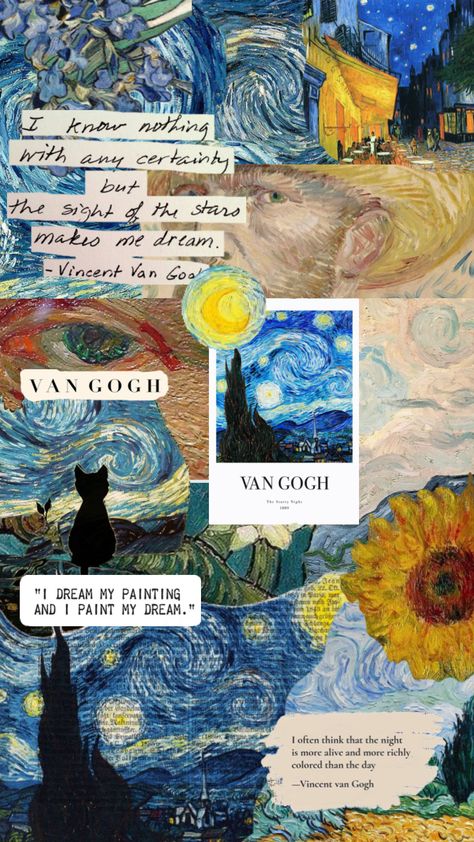 Wallpaper Van Gogh, فنسنت فان جوخ, Van Gogh Wallpaper, Cheetah Print Wallpaper, Diy Phone Case Design, Arte Van Gogh, Van Gogh Paintings, Van Gogh Art, Collage Background