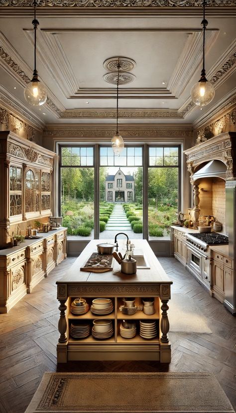 warm victorian kitchen with classic wood cabinets and updated appliances Victorian Era Kitchen, Victorian Kitchen Design, Victorian Kitchen Ideas, Victorian Kitchens, Victorian Kitchen, Design Your Kitchen, Blue Cabinets, Classic Kitchens, Free Courses