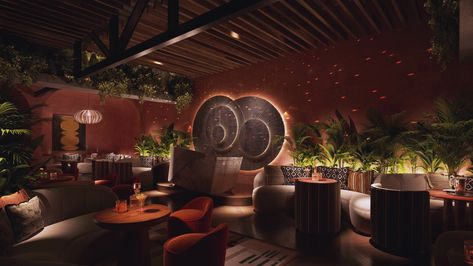 MILA Miami | Rooftop Restaurant Bar | Miami Beach Wabi Sabi Philosophy, Dining Lounge, Rooftop Dining, Primitive Design, Bars And Clubs, Cyclades Islands, Rooftop Restaurant, Cool Cases, Island Design