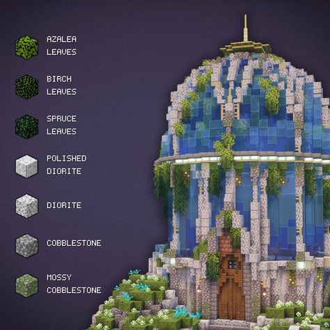 Graysun | Minecraft Builds | Wizard House - Minecraft 👉Download available on Patreon 👥️Collab with @shovel241builds.mc Minecraft wizard houses You can download this… | Instagram Minecraft Allay Sanctuary, Minecraft Dome Ideas, Dome Minecraft Build, Mc Gazebo, Fantasy Buildings Minecraft, Minecraft Water Castle, Minecraft Diorite Builds, Gazebo Ideas Minecraft, Minecraft Castle Courtyard