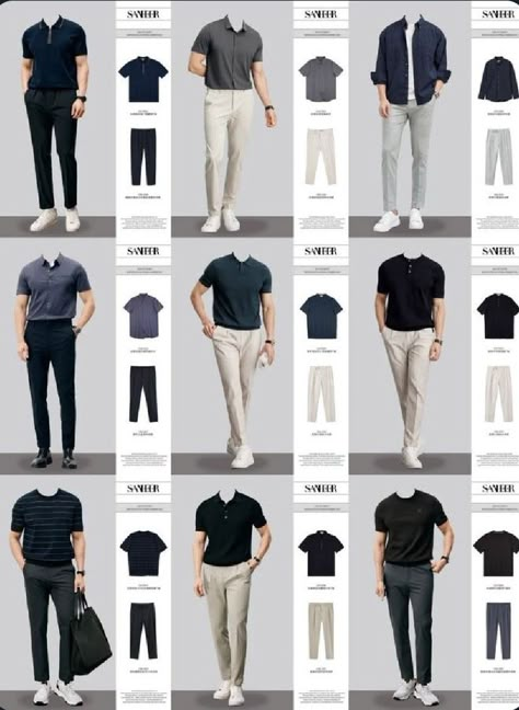 Office Casual Men Work Outfits, Semi Professional Outfit Men, Formal Wardrobe For Men, Men Essentials Wardrobe, Men’s Office Outfits, Formal Ideas For Men, Guys Formal Outfits, Party Wear Mens Outfit Night, Man Office Outfit