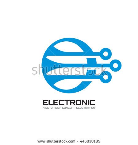 Electronic - vector logo template concept illustration. Abstract ...