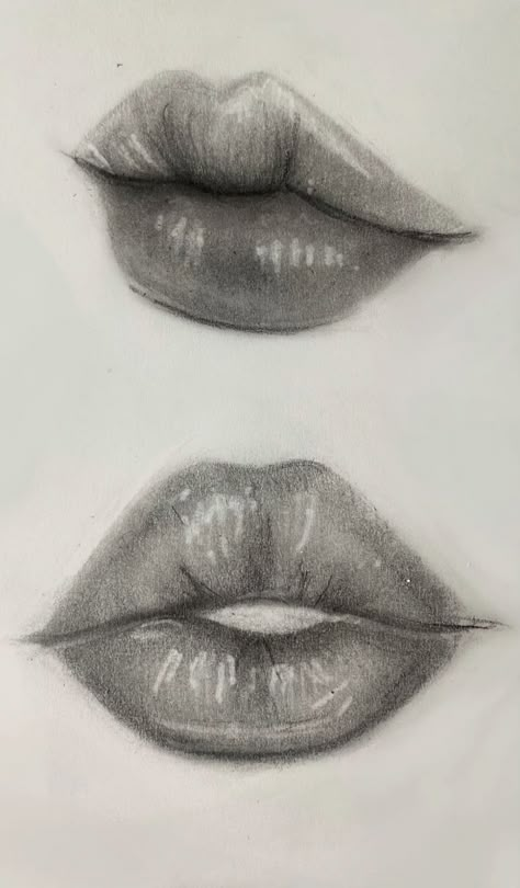 Lips For Drawing, Shaded Lips Drawing, Pencil Shading Art Drawings, Lips Shading Drawing, Thing To Draw In Sketchbook, Shade Drawings Pencil, Lips Drawing Pencil, Pencil Sketchbook Ideas, Lips Drawing Sketch