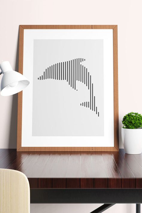 Dolphin Abstract Art, Vertical Drawing Ideas, Vertical Lines Art Design, Vertical Line Drawing, Line Art Drawings Easy, Dolphin Abstract, Line Drawing Animal, Vertical Drawing, Line Art Photoshop