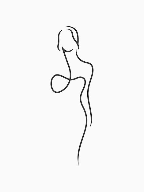 Minimal feminine female body line art | Premium Vector #Freepik #vector #body-line #woman-shape #woman-sketch #lady Female Form Sketch, Lady Line Art, Female Body Line Art, Feminine Female, Body Line Art, Body Shape Sketch, Finger Tats, Woman Sketch, Form Art