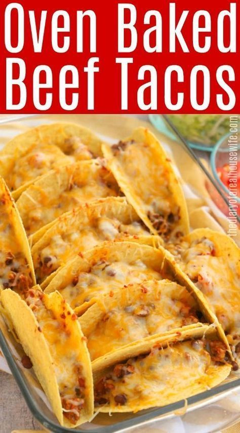 Baked Beef Tacos, Oven Baked Tacos, Crockpot Recipes Beef Stew, Beef Tacos, Ground Beef Recipes For Dinner, Mexican Foods, Tacos Beef, Beef Recipes Easy, Beef Dinner