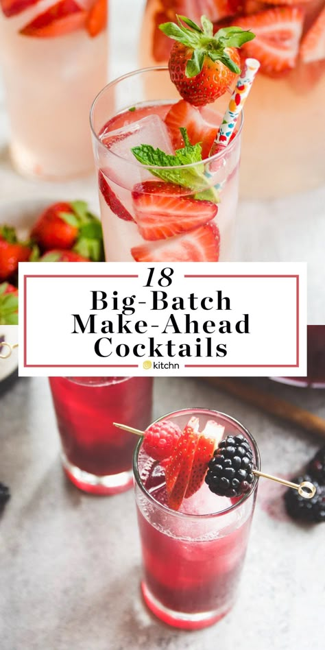 12 Big Batch Make Ahead Alcoholic Pitcher Cocktails. These boozy drinks or beverages are great if you need ideas for parties in the spring, summer, or fall. Options for vodka, rum, tequila, wine (sangria!), whiskey and more. Great for crowds. Pitcher Cocktails, Pitcher Drinks, Spring Drink, Types Of Drinks, Mezcal Cocktails, Summer Drinks Alcohol, Party Drinks Alcohol, Batch Cocktails, Refreshing Summer Cocktails