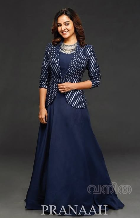 Jacket Style Dresses Indian Long, Long Blouse Designs, Function Dresses, Long Frock Designs, Long Gown Design, Jacket Blouse, Long Kurti Designs, Long Dress Design, Fancy Dresses Long