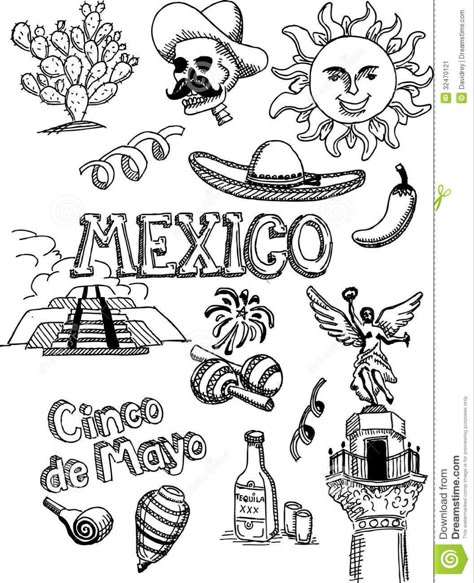 Mexico Scrapbook, Hello Kitty Imagenes, Wall Pattern, National Days, Doodle Art Designs, Green Witch, Minimal Tattoo, Latin America