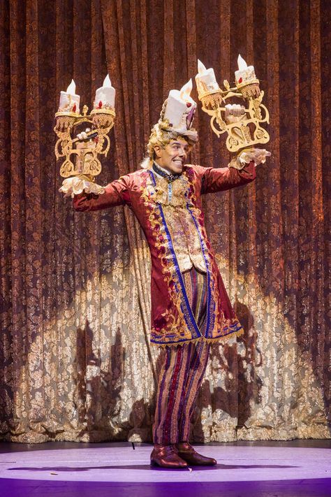 Broadway Vet "Comes Home" to Paper Mill as Lumiere in Beauty and the Beast | TAPinto Lumiere Beauty And The Beast, Belle Halloween, Beauty And The Beast Costume, Beast Costume, Broadway Costumes, Beauty And The Beat, Non Human, Dress Up Boxes, Paper Mill