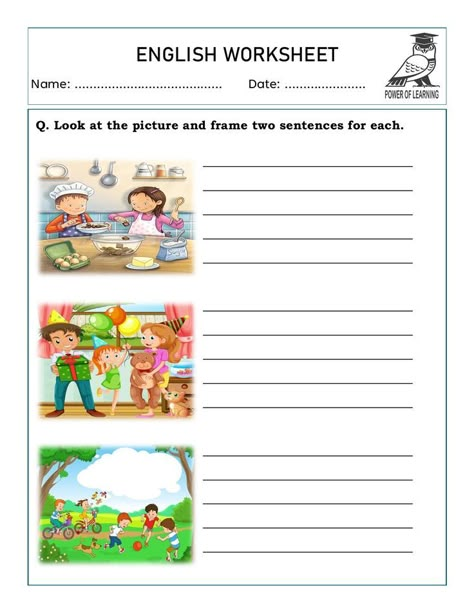 Picture Composition ( Frame sentences based on the picture) English Worksheet #picturecomposition English Writing Practice, Picture Story Writing, English Language Activities, 2nd Grade Reading Worksheets, Creative Writing Worksheets, Picture Comprehension, Composition Writing, First Grade Reading Comprehension, Reading Comprehension For Kids