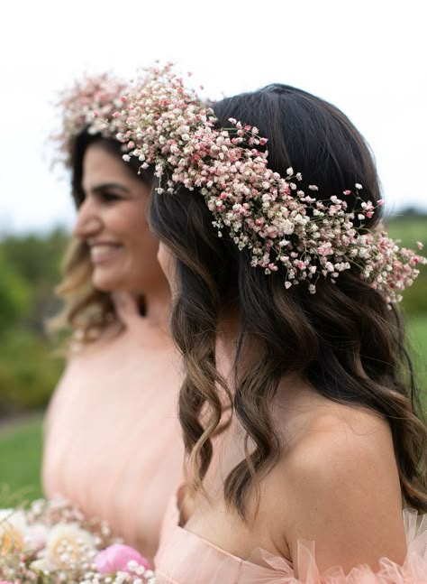 Baby Breath Flower Crown, Floral Hair Combs, Pink Wedding Dresses, Floral Crowns, Flower Crown Wedding, Crown Wedding, Coron, Floral Headpiece, Bridal Crown