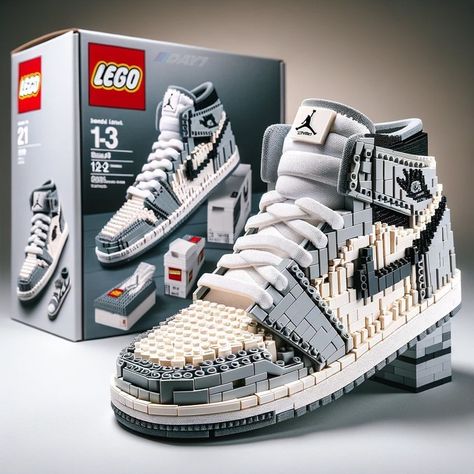 Lego Jordan, Car Lego, Best Lego Sets, Lego Kits, Shoes Fashion Photography, Pretty Sneakers, Nike Jordan 1, Custom Shoes Diy, Nike Fashion Shoes