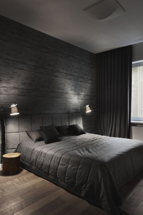 Black Bedroom Decor, Masculine Bedroom, Minimal Interior Design, Moody Bedroom, Dark Bedroom, Mens Bedroom, Black Bedroom, Modern Bedroom Decor, Bedroom Black