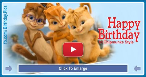 Chipmunks Happy Birthday Song video which has become a famous phenomenon on the Internet ... I want to say "Happy Birthday" to you by this cute and funny video. For your birthday and the whole year, you get as cheerful and fun as the birthday song. Happy Birthday Song Download, Funny Happy Birthday Gif, Happy Birthday Song Video, Happy Birthday Wishes Song, Birthday Songs Video, Birthday Wishes Songs, Funny Happy Birthday Song, Funny Happy Birthday Wishes, Happy Birthday Greetings Friends