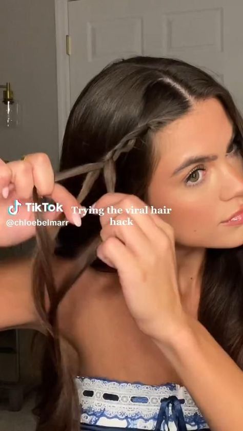 Better late than never #hair #hairstyle #tutorial #braids #easyhairstyles #viralhairstyle #hairhack Easy Hair Down Hairstyles For School, Viral Braided Hairstyles, Hidden Braids In Hair, 7 Days Of Hairstyles, How To Do Easy Hairstyles, Hair Inspo With Braids, Cute Easy Hairstyles With Braids, Ideas For Hairstyles For School, 2 Small Braids In Front Of Hair