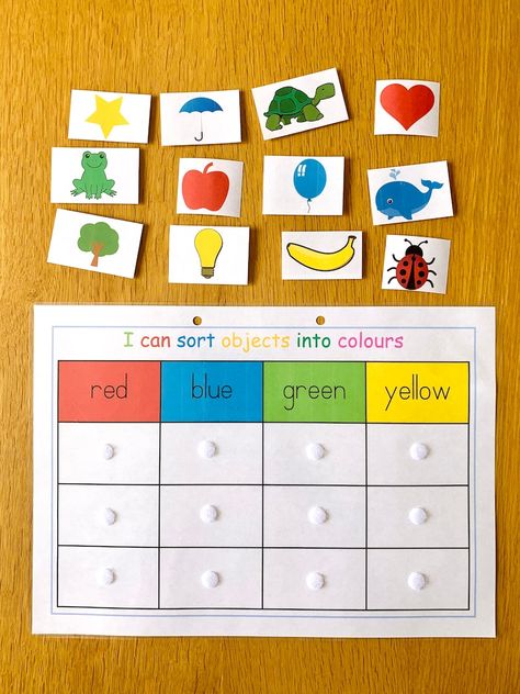 Colour Sorting for Toddler/pre-schooler Busy Book printable - Etsy Canada Colour Identifying Activities, Learn Colours Activities, Sorting For Kindergarten, Learning Colours Activity, Pre Schooler Activities Diy, Age 2-3 Learning Activities, Colour Sorting Activities Preschool, Colors Activity Preschool, Diy Activity Book For Toddlers