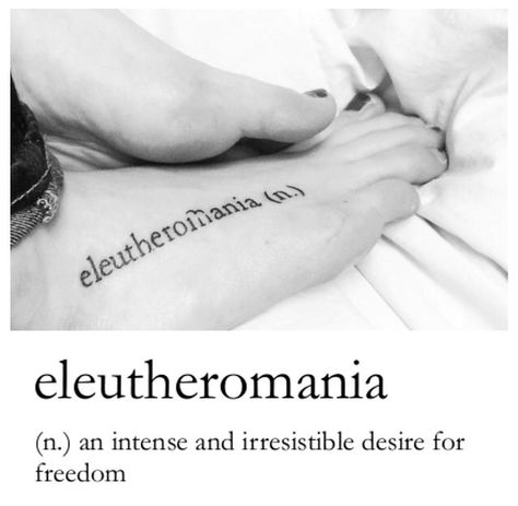 Intense Tattoo Ideas, Eleutheromania Tattoo, Hidden Tattoos, New Tattoo, Pretty Tattoos, Tattoo Quotes, Piercings, Tattoo Ideas, Tattoos