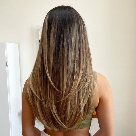 Shantel Seki Kim on Instagram: "I do love a soft layered haircut 😍" Long Hair Blended Layers, Long U Shaped Haircut, Mid Back Haircut, Hair With Light Layers, Rounded Haircut Long, Hipster Haircut Women, Haircuts From The Back, Light Layers Haircut Long, V Cut Hair With Layers Medium