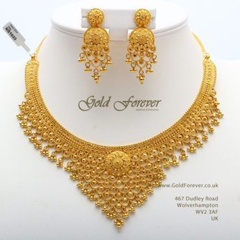 Indian Gold Necklace Set, Indian Gold Necklace, Gold Set Design, Indian Gold Necklace Designs, Indian Gold Jewellery Design, Dubai Gold Jewelry, Wedding Jewelry Sets Bridal Jewellery, Bridal Necklace Designs, Gold Bridal Necklace