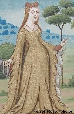 Dagging - a form of decoration which edges of the garment were cut into pointed or squared scallops 1300s Fashion, 14th Century Dress, 14th Century Fashion, Medieval Female, Medieval Painting, 14th Century Clothing, 15th Century Clothing, Hogwarts Founders, The Dark Ages