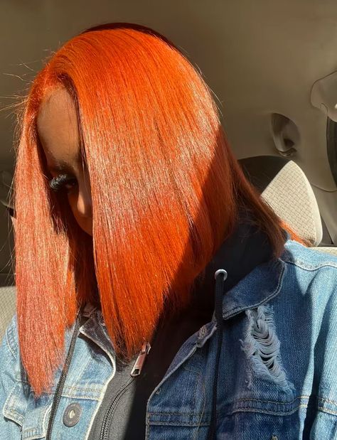 Brownish Orange Hair, Orange Hair Black Women, Hair Black Women, Glam Squad, Natural Styles, Red Hair Color, Orange Hair, Hair Black, Hair Envy