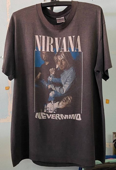 Vintage Vintage 90s NIRVANA PROMO GRUNGE KURT COBAIN TOUR T-SHIRT | Grailed Nirvana Shirt Outfit, Nirvana Merch, Kurt Cobain Shirt, Nirvana T Shirt, Band Clothes, Nirvana Tshirt, Nirvana Tee, Paint Shirt, Mens Aesthetic