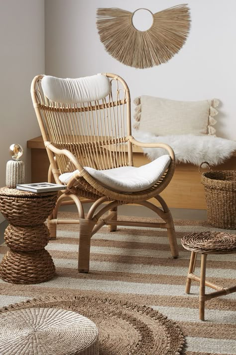 Shop the look: Japandi, a blend of Japanese and Scandinavian design Salon Suites, Balcony Furniture, Japandi Style, Apartment Decor Inspiration, Dream House Decor, Wicker Chair, My New Room, 인테리어 디자인, Apartment Ideas