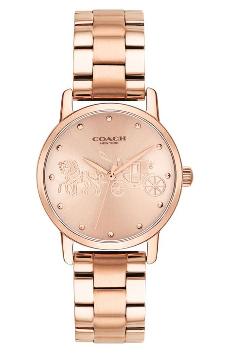 Coach Grand Bracelet Watch Coach Watches Women, Lv Bracelet, Watches 2022, Somebody's Watching Me, Gift Ideas Mom, Tech Watches, Pretty Watches, Coach Watch, Stainless Bracelet