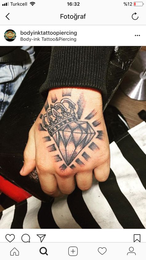 King Tattoo Men, Girly Hand Tattoos, Hand Tattoo Designs, Cute Finger Tattoos, Crazy Tattoos, Rose Tattoos For Men, Key Tattoos, Money Tattoo, King Tattoos