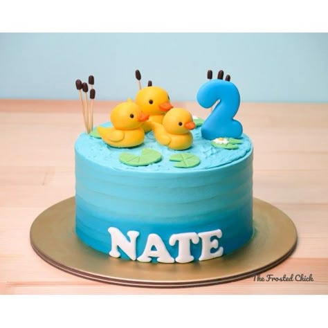 Duck Cake Design, Cute Duck Cake, Animal Party Cake, Rubber Duck Cake, 2nd Birthday Cake Boy, Donald Duck Cake, Rubber Ducky Cake, Baby Shower Sheet Cakes, Family Of Ducks