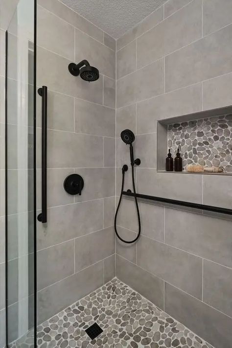 21 Best Shower Tile Combinations You Must Try - Drop By My Home Tub To Shower Remodel, Restroom Remodel, Full Bathroom Remodel, Master Shower, Bathroom Redesign, Bathroom Remodel Designs, Bathroom Remodel Shower, Master Bath Remodel, Bathroom Remodel Ideas