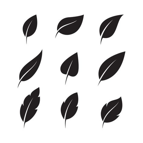 vector leaf element set silhouette Vector Leaf Pattern, Nature Elements Illustration, Leaf Silhouette Pattern, Leaf Graphic Design, Simple Leaf Design, Leaf Vector Illustration, Leave Logo, Leaves Silhouette, Vector Leaf