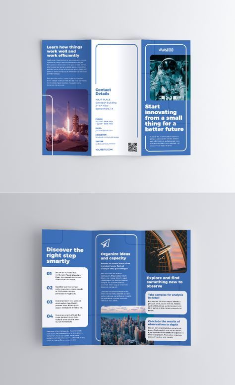 Informational Trifold Brochure #corporate #brochure #minimal #trifold #tri-fold #tech #innovation #blue Fold Brochure Design, Brochure Design Layouts, Brochure Graphic, Medical Brochure, Brochure Design Creative, Brochure Design Layout, Trifold Brochure Design, Corporate Brochure Design, Pamphlet Design